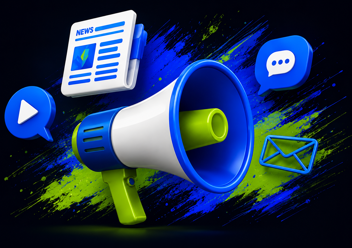 Digital Marketing Megaphone Illustration